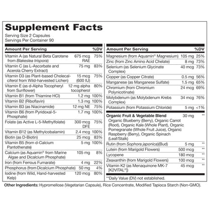 NATURELO Teen Multivitamin for Boys & Girls — 180 Plant-Based, Non-GMO, Vegetarian