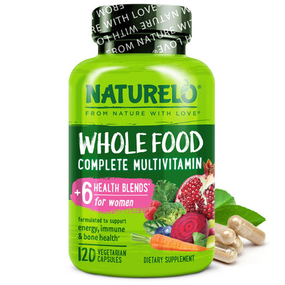 Naturelo Whole Food Multivitamin for Women – Plant-Based Vitamins, Organic Extracts & Vegan, Non-GMO