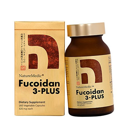 NatureMedic Fucoidan 3-Plus Brown Seaweed Immunity Supplement – 3 Types of High Purity Fucoidan | 160 Veg Capsules | Made in Japan