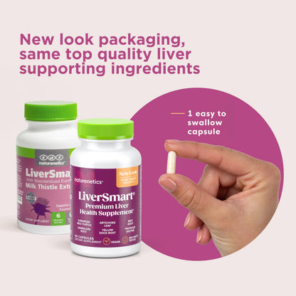 Naturenetics Milk Thistle Liver Cleanse & Support Supplement, 60 Veggie Capsules | 80% Silymarin, Artichoke & Dandelion, Vegan, Gluten-Free | 6-Pack