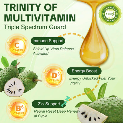 NaturePlanet Soursop Bitters Drops with Vitamin C, D3 & B6 — Immune Support & Digestive Health