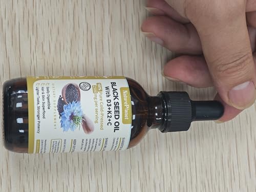 NaturePlanet Organic Soursop Bitters and Black Seed Oil Drops Bundles with Vitamins D3, K2, B6, C | Vegan, Non-GMO, Gluten-Free