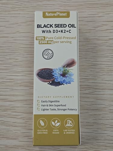 NaturePlanet Organic Soursop Bitters and Black Seed Oil Drops Bundles with Vitamins D3, K2, B6, C | Vegan, Non-GMO, Gluten-Free