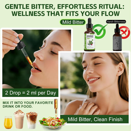 NaturePlanet Soursop Bitters Drops with Vitamin C, D3 & B6 — Immune Support & Digestive Health