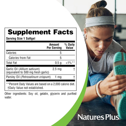 Nature's Plus Garlic & Parsley Softgels – Supports Heart Health, Healthy Cholesterol & Blood Pressure (180 Servings)