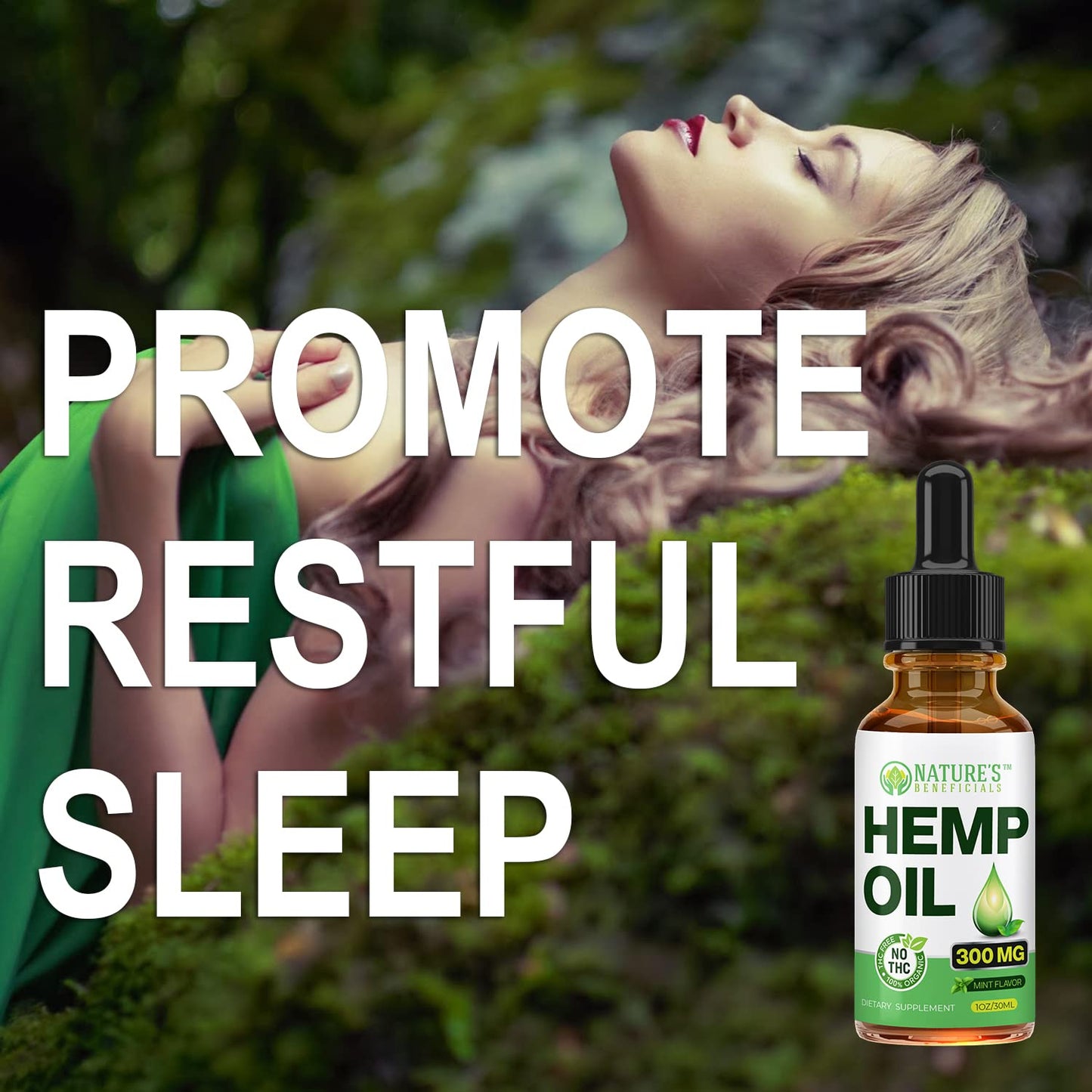 NATURE'S BENEFICIALS Organic Hemp Oil Extract Drops 3000mg – Ultra Premium, Sleep & Joint Support