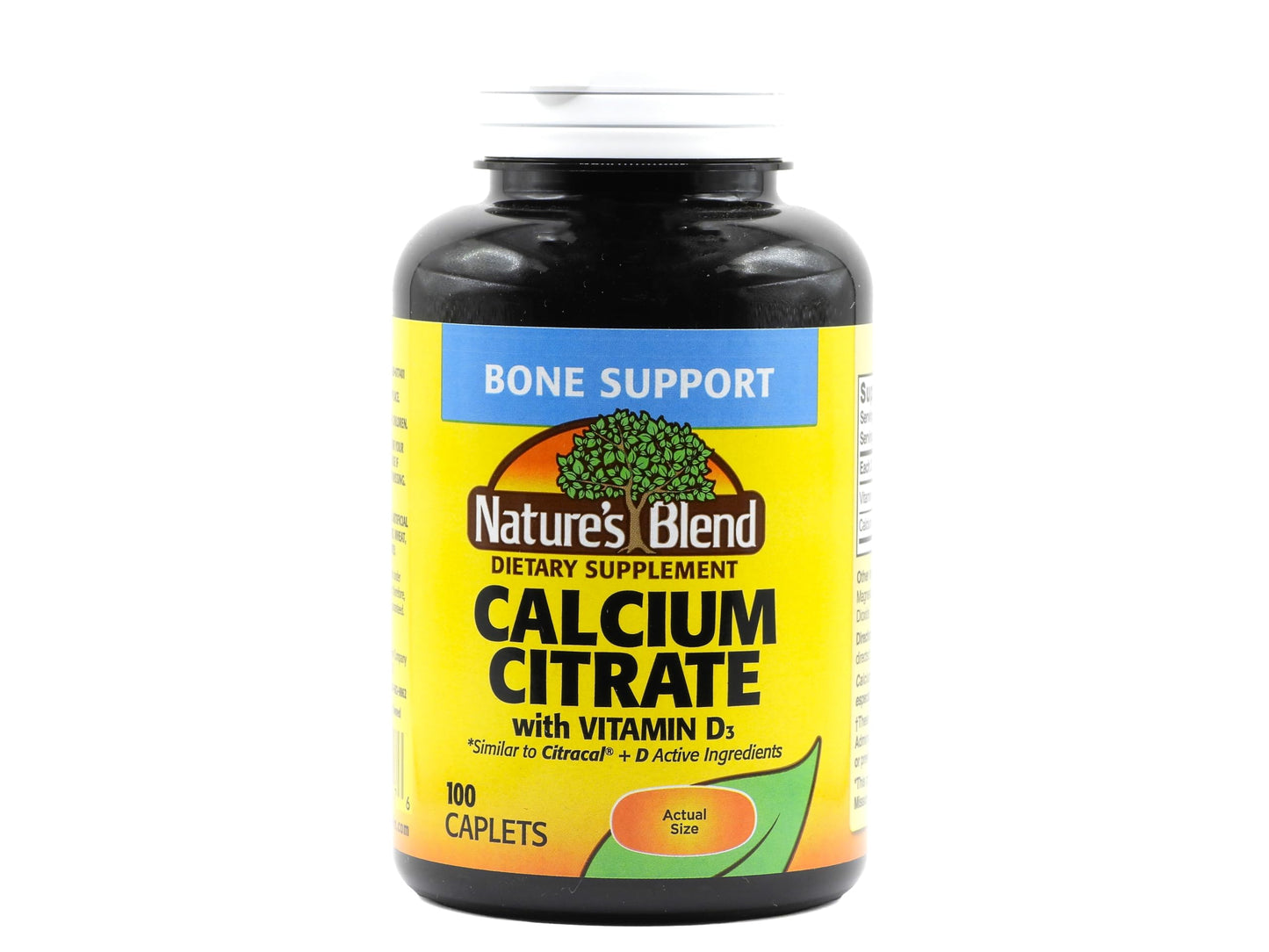 Nature's Blend Calcium Citrate with D3 100 Cplts – Bone Health (Gluten Free)