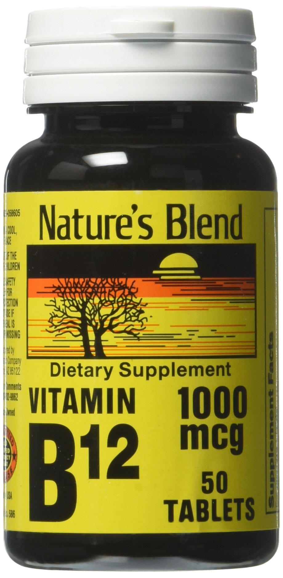 Nature's Blend Vitamin B12 Tablets 1000 mcg - 50 Tabs | Gluten Free