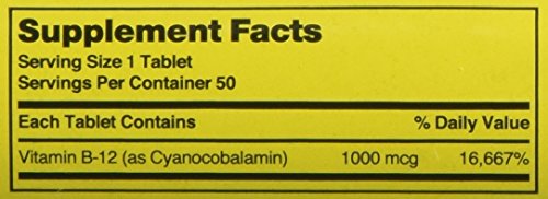 Nature's Blend Vitamin B12 Tablets 1000 mcg - 50 Tabs | Gluten Free