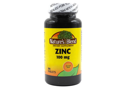 Nature's Blend Zinc Gluconate 100 mg, 100 Tablets | Zinc Mineral Supplement