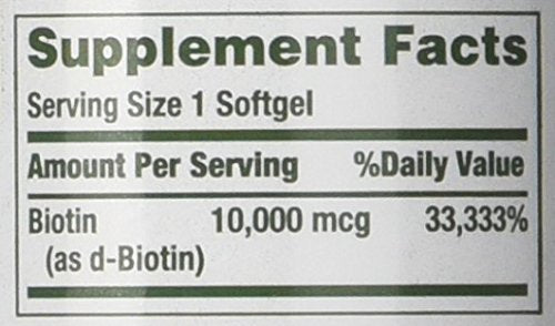 Nature's Bounty Biotin 10,000 mcg – Rapid Release Softgels 120 Count, Pack of 3