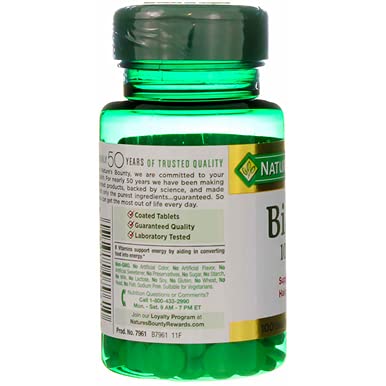 Nature's Bounty Biotin 1000 mcg Tablets - 200 ea Pack (2 Bottles)