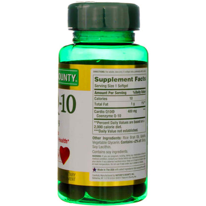 Nature's Bounty Cardio Q10 400 mg Softgels – Pack of 2 (39 ea each)