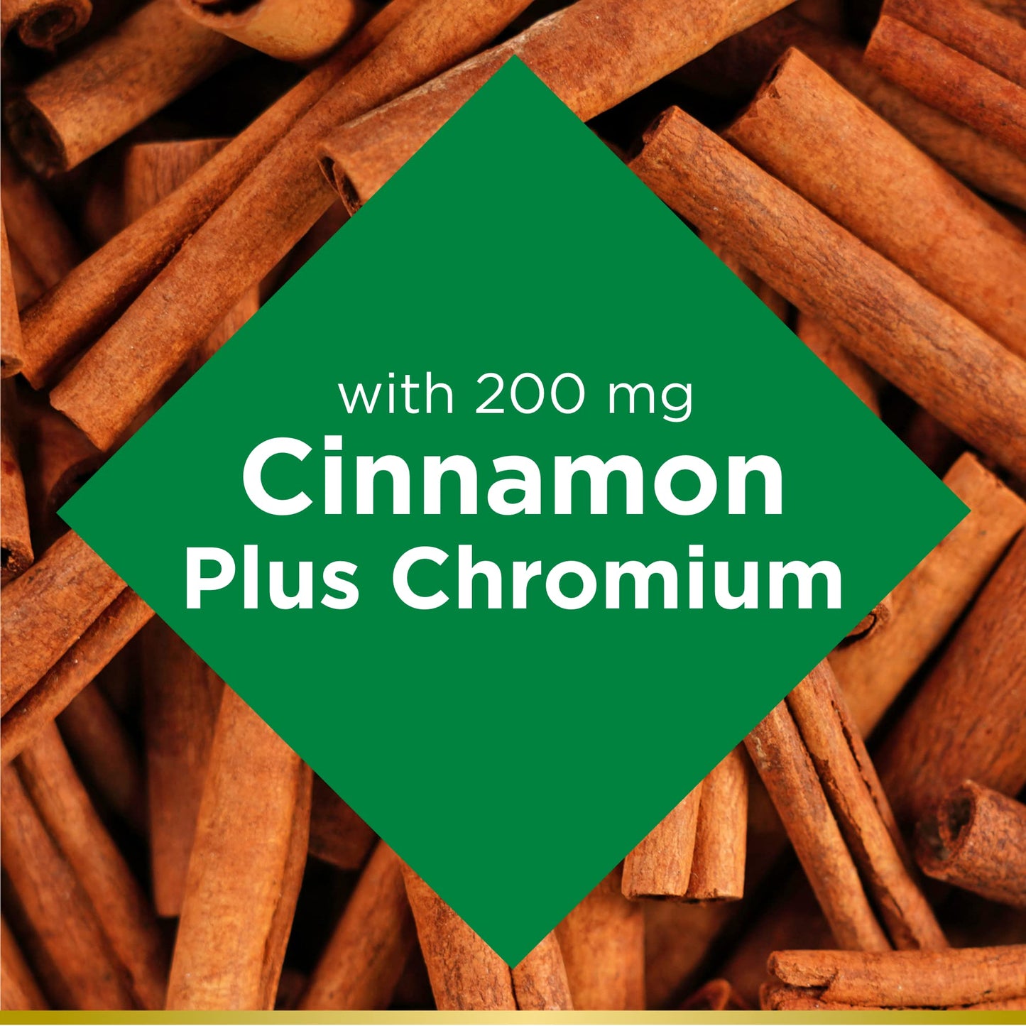 Nature's Bounty Cinnamon 2000 mg Plus Chromium – Sugar Metabolism Support, 60 Capsules