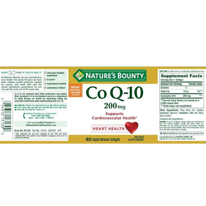 Nature's Bounty Co Q-10 Extra Strength 200 mg Softgels - 80 ea (Pack of 3)