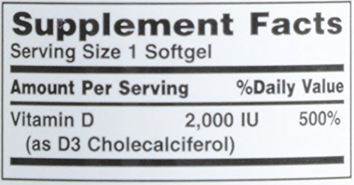 Nature's Bounty Vitamin D3 2000 IU Softgels – 150 Count