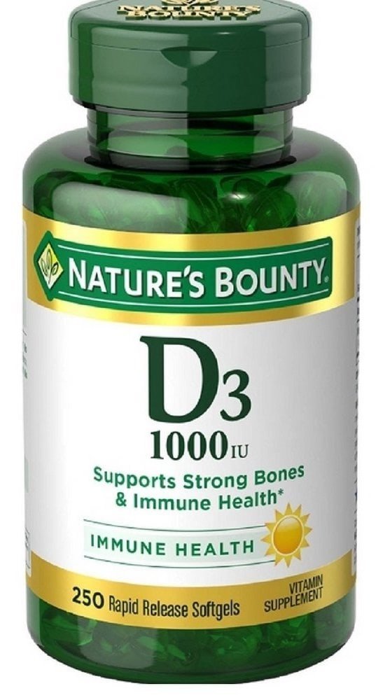 Nature's Bounty Vitamin D3 1000 IU Rapid Release Softgels - 250 ea (Pack of 2)