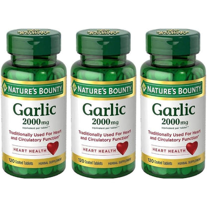 Nature's Bounty Garlic 2000mg Tablets - 120 ea (Pack of 3)