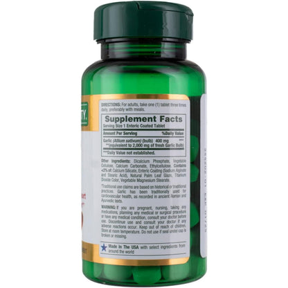 Nature's Bounty Garlic 2000mg Tablets - 120 ea (Pack of 3)