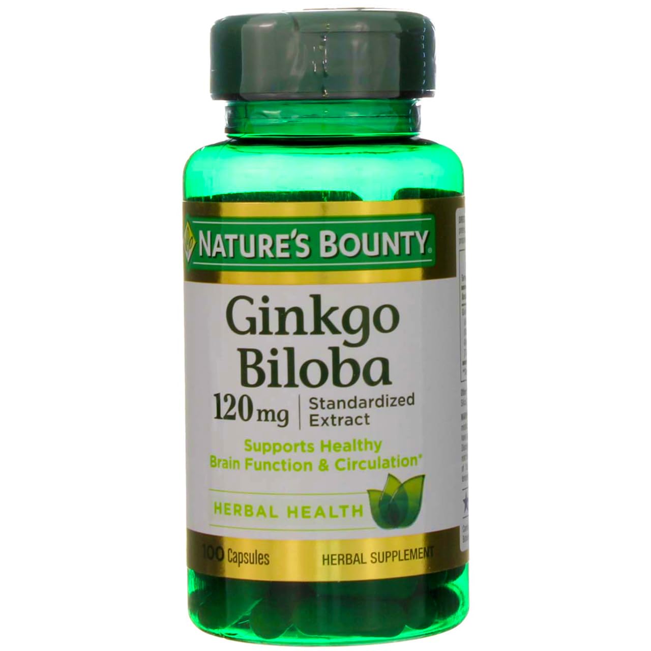 Nature's Bounty Ginkgo Biloba Capsule 120 mg - 100 ct | Standardized Extract