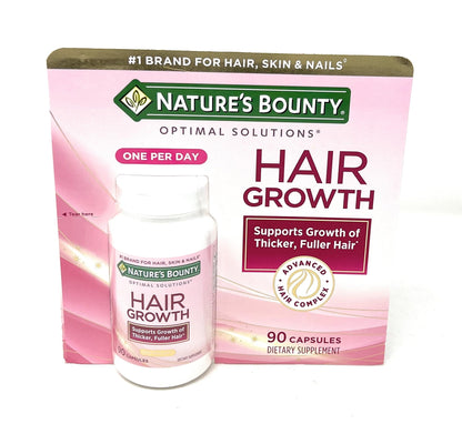 Nature's Bounty Hair Growth Supplement — 1 Per Day, Supports Thicker Hair (90 Capsules)