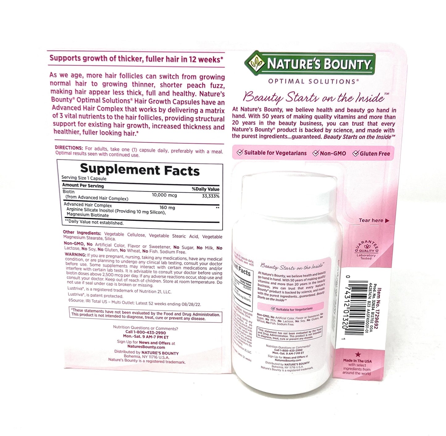 Nature's Bounty Hair Growth Supplement — 1 Per Day, Supports Thicker Hair (90 Capsules)