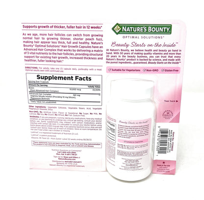 Nature's Bounty Hair Growth Supplement — 1 Per Day, Supports Thicker Hair (90 Capsules)