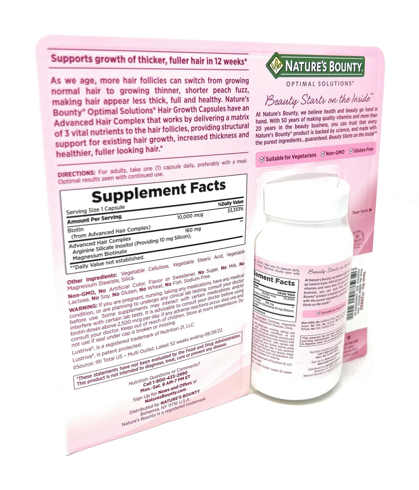 Nature's Bounty Hair Growth Supplement — 1 Per Day, Supports Thicker Hair (90 Capsules)