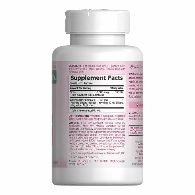 Nature's Bounty Hair Growth Supplement — 1 Per Day, Supports Thicker Hair (90 Capsules)