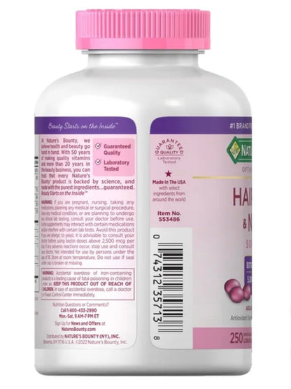 Nature's Bounty Hair, Skin & Nails 250 Softgels – 2 Pack