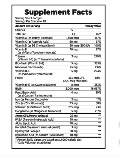 Nature's Bounty Hair, Skin & Nails 250 Softgels – 2 Pack