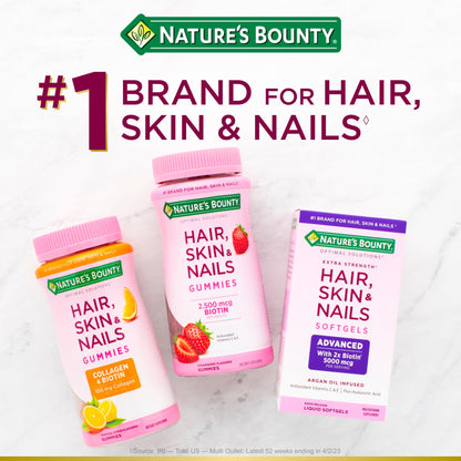 Nature's Bounty Hair, Skin & Nails Formula – 3,000 mcg Biotin, 60 Caplets