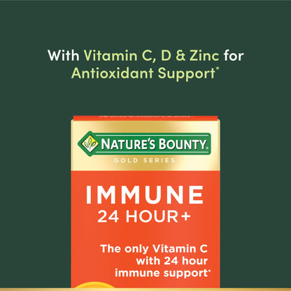Nature's Bounty Immune 24 Hour Plus Ester-C Vitamin C 1000 mg, D & Zinc - 50 Count
