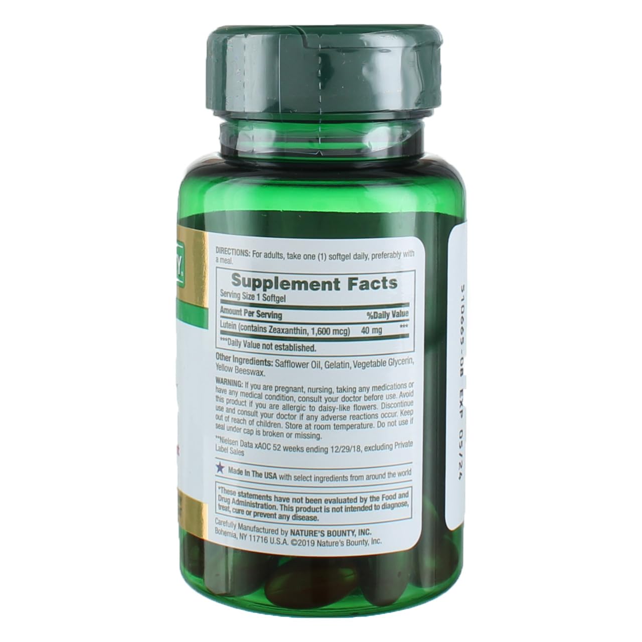 Nature's Bounty Lutein 40 mg Softgels - 30-Count, Pack of 4