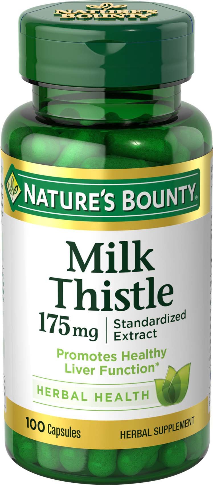 Nature's Bounty Milk Thistle 175 mg - Liver Health Support, 100 Softgels