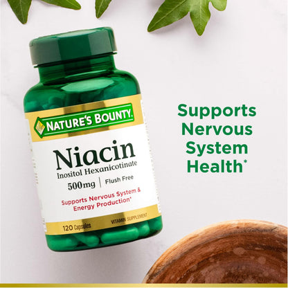 Nature's Bounty Niacin Flush Free 500 mg – Set of 3 (120 Capsules Each) | Maven Gifts