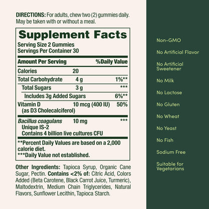 Nature's Bounty Probiotic Gummies - Immune Support & Digestive Health, Pineapple/Raspberry/Orange, 60 Count