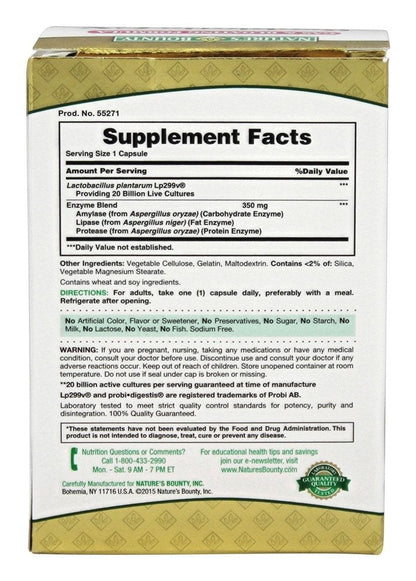 Nature's Bounty Probiotic GX Gas & Bloating Formula - 4 Pack, 20 Billion Cultures