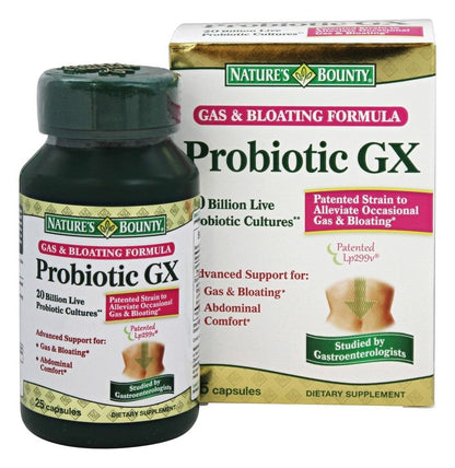 Nature's Bounty Probiotic GX Gas & Bloating Formula - 4 Pack, 20 Billion Cultures