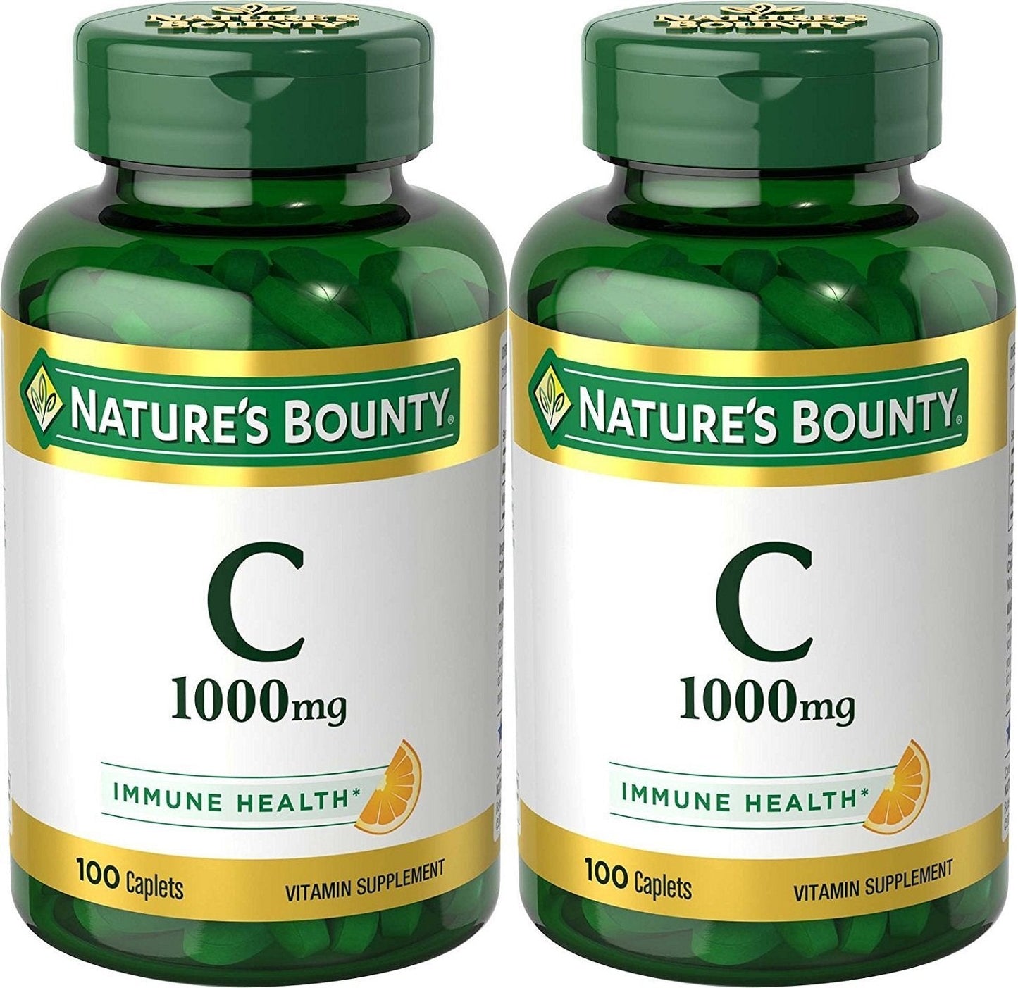 Nature's Bounty Vitamin C 1000 mg, 100 Caplets — Pack of 2 | Immune Support