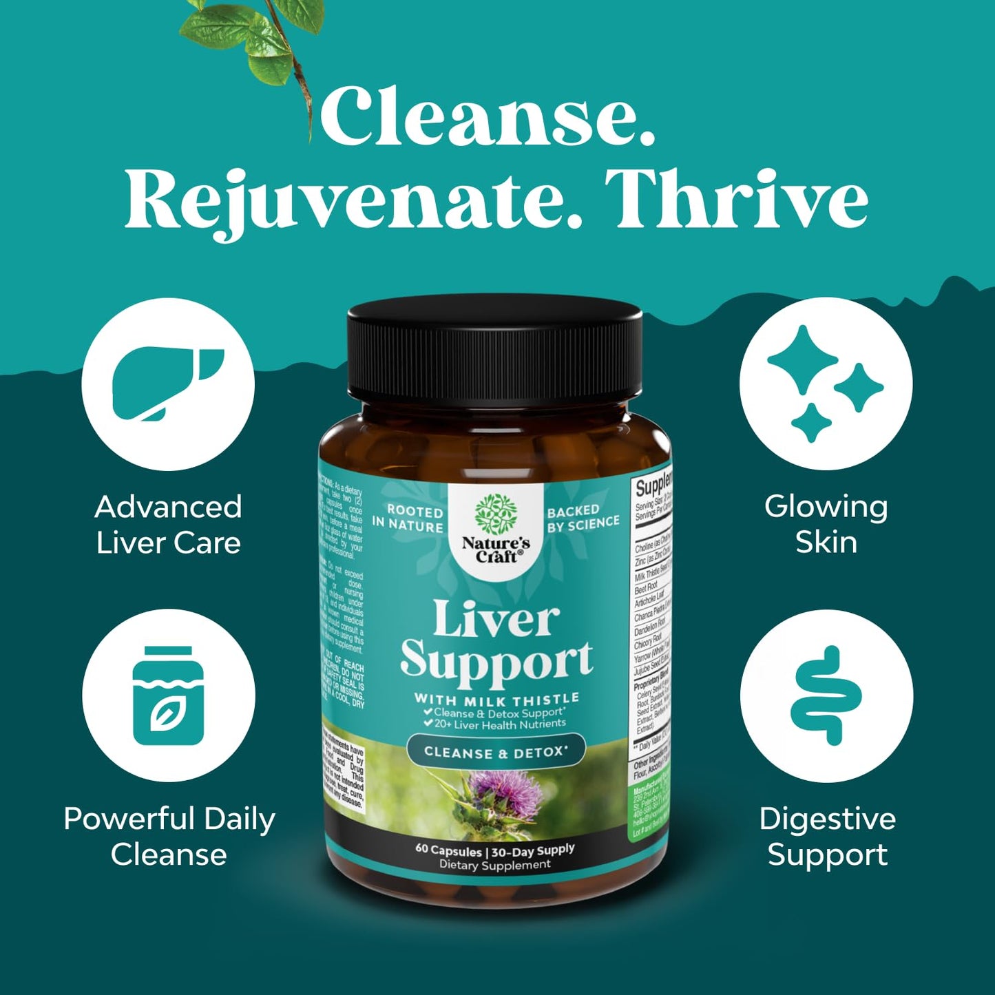 Natures Craft Liver Cleanse Detox & Repair 2 Pack — Milk Thistle Liver Support