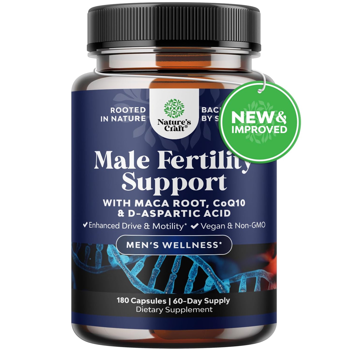 Natures Craft Pre Conceive – Male Reproductive Supplement, CoQ10 & Maca, 180 Count