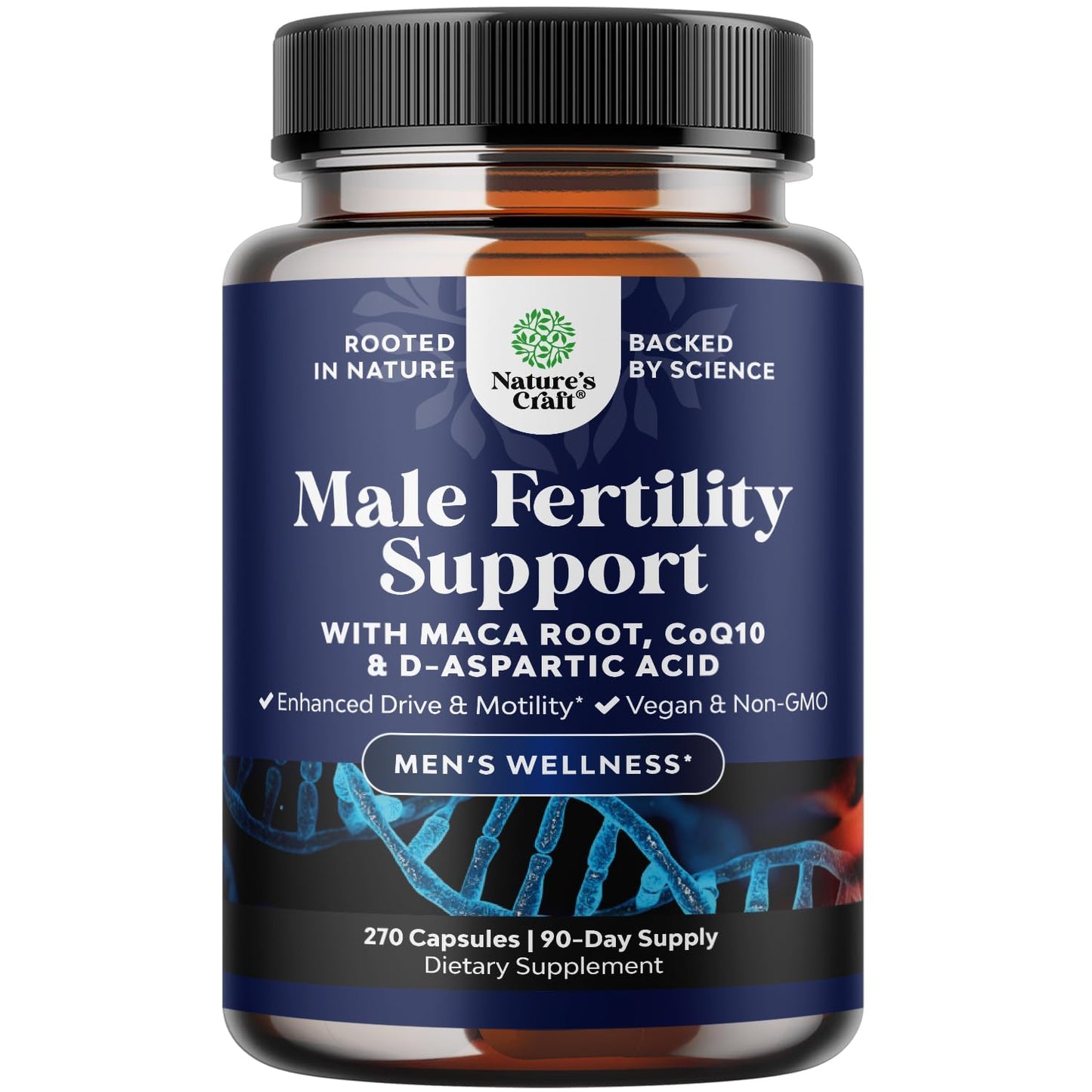 Natures Craft Pre-Conception Male Fertility Supplement | Semen Volume Booster with CoQ10, Maca Root, Methyl Folate & D-Aspartic Acid
