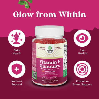 Natures Craft Vitamin E Gummies – 400 IU High-Potency Skin Support – 2-Month Supply