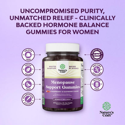 Natures Craft Womens Menopause Gummies with Dong Quai & Ashwagandha – 60 Count (3 Pack)