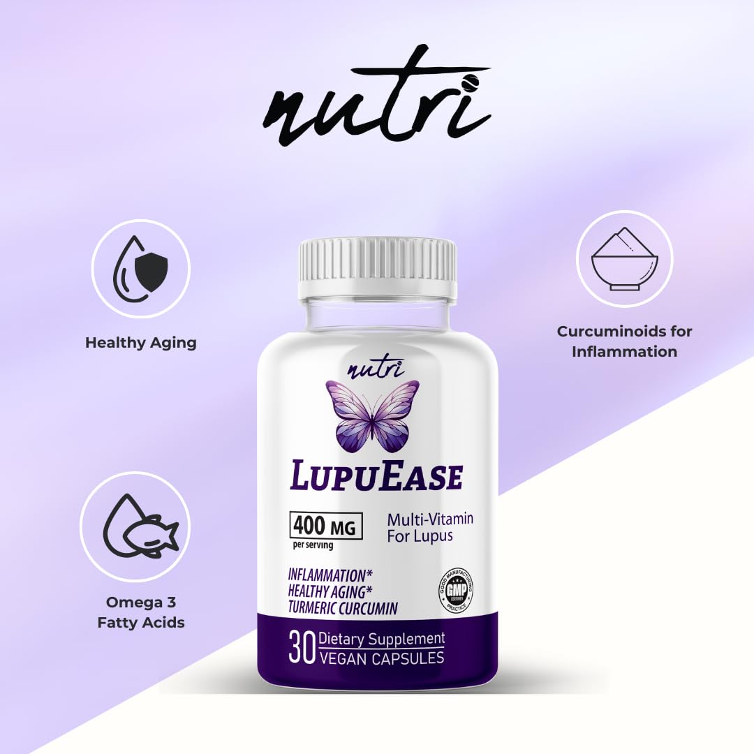 Nature's Fusions LupuEase Lupus Relief Multivitamin – 30 Day Supply with Omega-3 & Turmeric Curcumin
