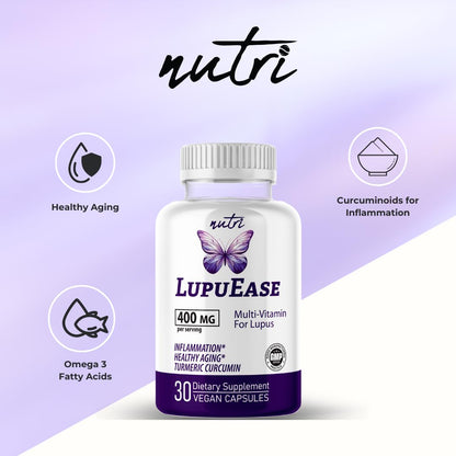 Nature's Fusions LupuEase Lupus Relief Multivitamin – 30 Day Supply with Omega-3 & Turmeric Curcumin