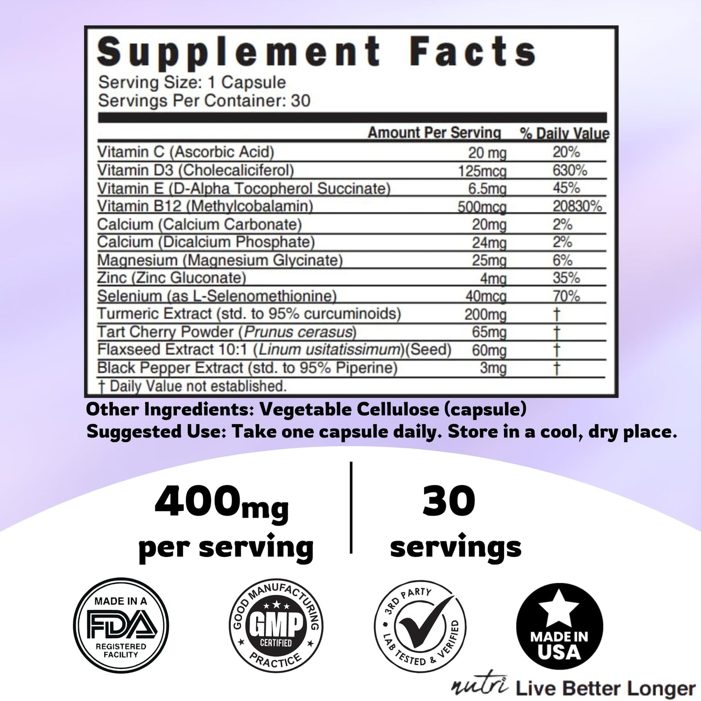 Nature's Fusions LupuEase Lupus Relief Multivitamin – 30 Day Supply with Omega-3 & Turmeric Curcumin