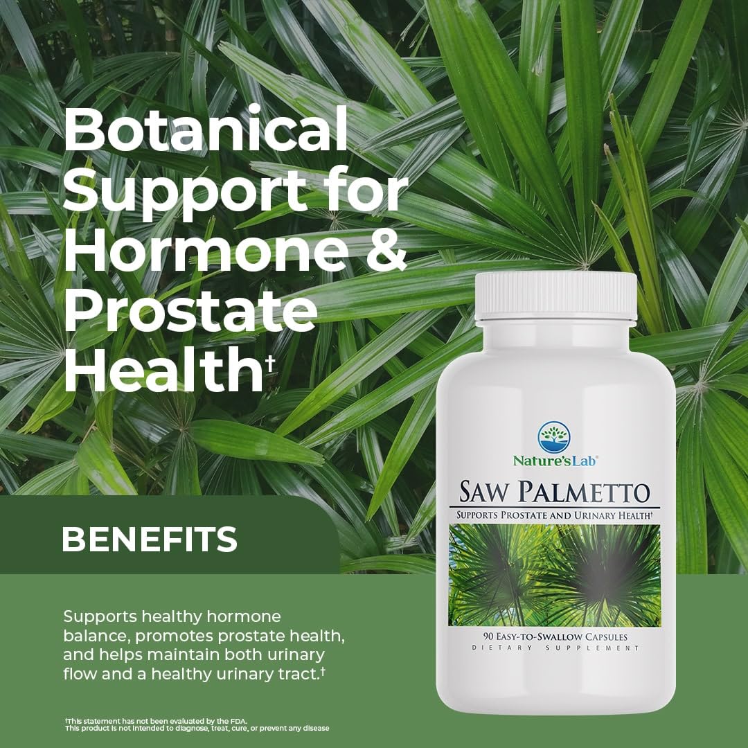 Nature's Lab Saw Palmetto 450mg - 90 Capsules | Prostate & Urinary Support