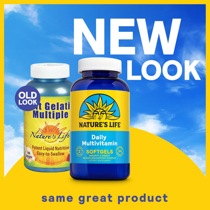 Nature's Life Daily Multivitamin for Men & Women | Immune & Energy Support | 90 Serv, 180 Softgels
